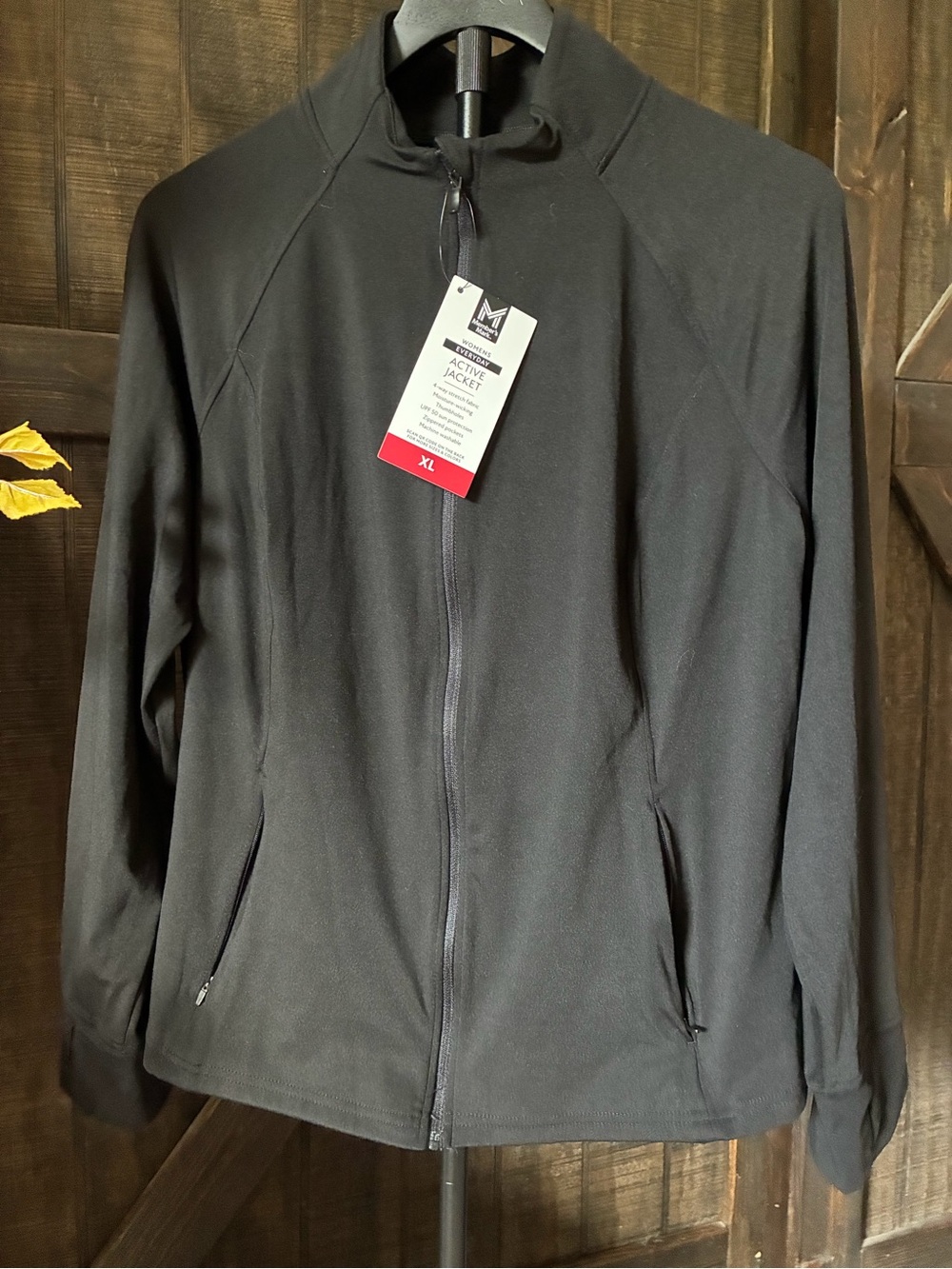 Womens  Black Active Full-Zip Jacket - XL